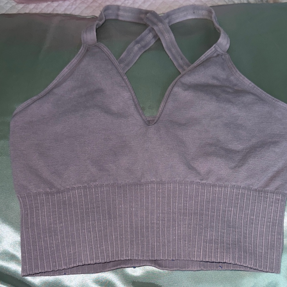Free People Women’s Grey Semi-Ribbed Bralette | small/medium